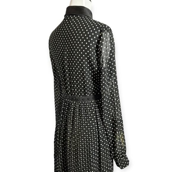 NEW GIAMBA Paris Polka Dots Collared Maxi Dress Black ITALY SIZE 42 US 6 NWT - Picture 14 of 15